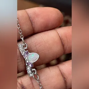 Disney Silver Toned Necklace With Heart Pearl Pendant thumbnail 3