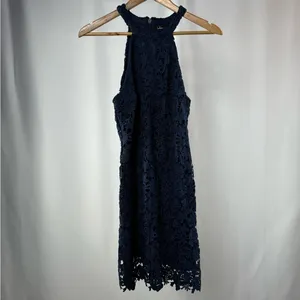 Lulus Love Poem Lace Mini Dress in Navy‎ Blue Size Medium thumbnail 7