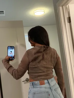 ZARA Brown Wrap-Front Long Sleeve Top - Women thumbnail 2