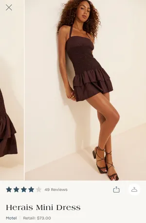 Motel Brown Halter Mini Dress thumbnail 4