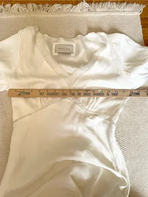 BHLDN Bridal Satin Lace-Trimmed Short-Sleeve V-Neck Slip Dress Size XS thumbnail 11