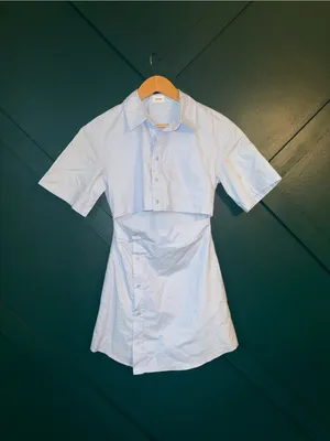 Aureum The Label White Cut Out Dress Shirt Mini Dress Size XS thumbnail 2