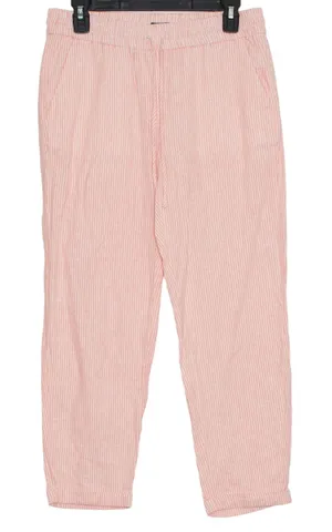 NWT J Crew Linen Blend Pants Striped Pull On Lightweight Crop Beach Summer 8 thumbnail 1