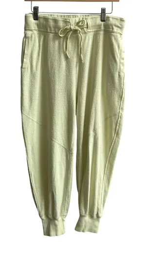 FP Movement Joggers Womens Small Lime Green Terry Cloth Athleisure Sweatpants thumbnail 1