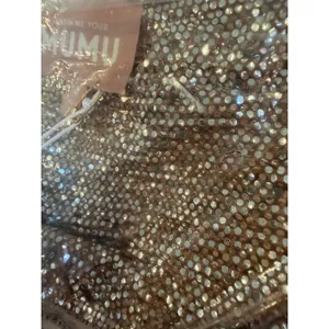 Show Me Your Mumu Womens Micro Tube Top Silver Confetti Sequined Strapless M NEW thumbnail 4