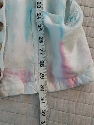 Rip curl boho Wipeout Pastel Tie Dye button down mini Dress M thumbnail 15
