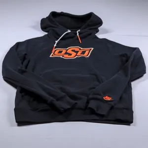 Nike OSU Oklahoma State University Hoodie Women Small Black Orange Pullover Logo thumbnail 6