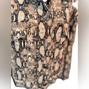 Cozy‎ Casual Snake Print Shacket Lightweight Button Up Jacket Women's Large L thumbnail 4
