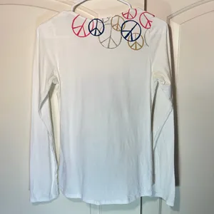 Trixie Y2K Peace‎ Sign Graphic Long Sleeve Top Embroidered Beaded Love Small thumbnail 4