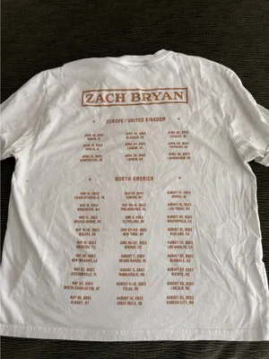 Zach Bryan tee White Size XL thumbnail 2