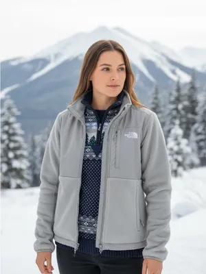 The North Face Hybrid Fleece Jacket Gray Full Zip Women’s Small Outdoor Gorpcore thumbnail 5