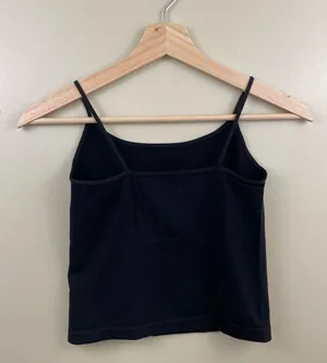 Tilly’s Black Spandex High Neckline Spaghetti Strap Tank Top thumbnail 1