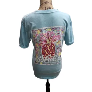 Southern Fried Cotton TShirt Womens Size Small Light Blue Casual Coastal‎ thumbnail 5