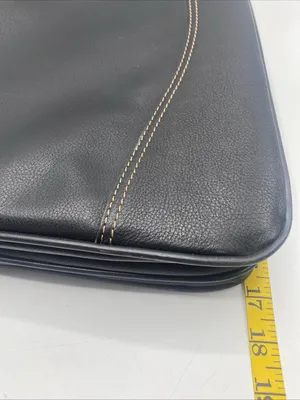 Franklin Covey Leather Messenger Shoulder Laptop Bag Travel Handbag Purse Black thumbnail 6