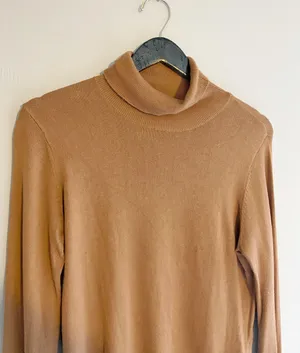 Tan Basic Cowl Neck Sweater thumbnail 2