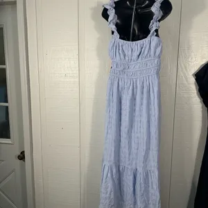 Kingston Grey Women’s Boho Blue Tiered Flutter Sleeve Maxi Dress SZ XL NWT thumbnail 5