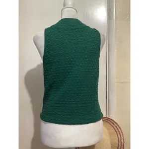 Porridge Aila Button Front Knit Green Vest Sleeveless S thumbnail 4