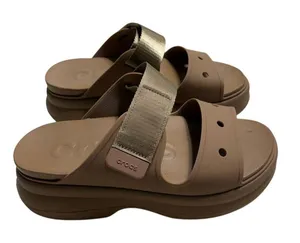 Crocs Soho Two-Strap Platform Sandals Women's Size 10 Sepia Adjustable Strap thumbnail 1