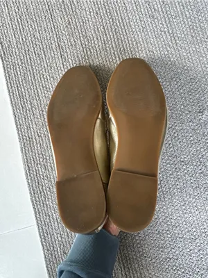 Steve Madden Carrine Metallic Gold Leather Loafers Goldtone Horsebit Buckle 9.5 thumbnail 8