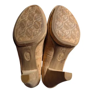 Sofft Ramona II Natural Cork Peep Toe Stacked Wooden Heel Comfort Pumps Sz 8.5 thumbnail 5