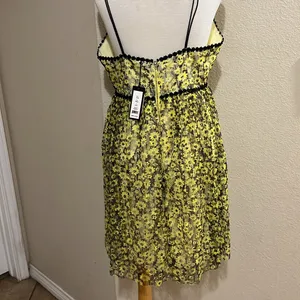Y2K Romeo And Juliet Size L Yellow Black trim Lacy Dress NWT fairy baby doll thumbnail 8
