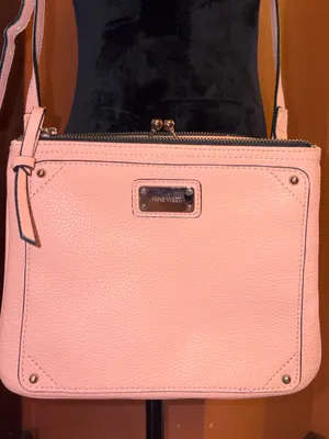 Nine West Light Pink Pebbled Crossbody Bag thumbnail 1