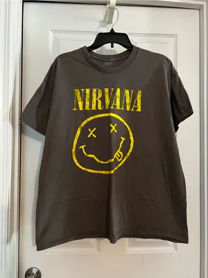 NIRVANA Black Short Sleeve Graphic Tee with Yellow Logo thumbnail 2