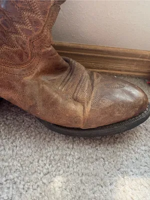 Laredo Men’s 7.5D Brown Leather Cowboy Boots Distressed Western thumbnail 4