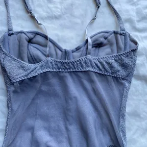 Vintage y2k Victoria’s Secret Gold Label Silver Glitter Lingerie Bodysuit M thumbnail 7