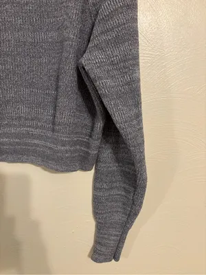 Free People Gray Marled Knit Cropped Sweater Medium thumbnail 8