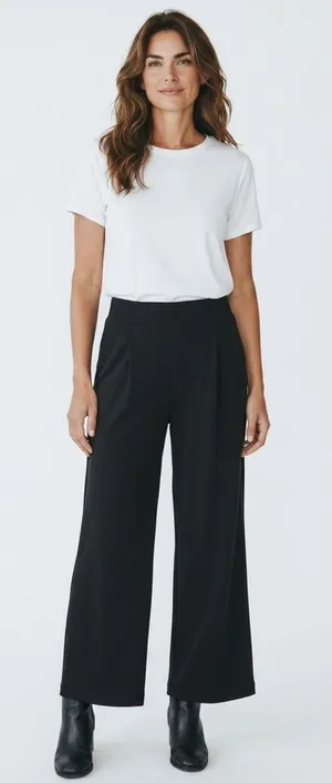 Ododos Women’s Wide Leg High Rise Pants Black Size XL Stretch Pull-On thumbnail 1