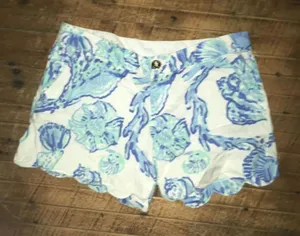 Lilly Pulitzer scalloped blue shell Buttercup size 4 shorts thumbnail 1