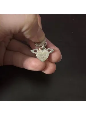 Pandora Silver Heart Pendant with Wings spread your wings and fly thumbnail 5