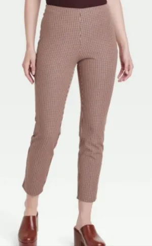 A New Day -1312 Bi-Stretch‎ Skinny Pants Houndstooth Tan Rust Women's size 8 thumbnail 1