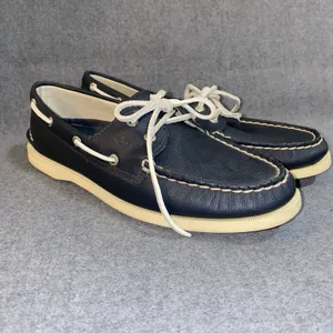 Sperry Top Sider Boat Deck Shoes Womens 9.5 M Blue Green Canvas Upper Leather thumbnail 5