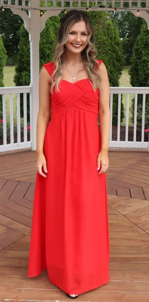 Red Bridesmaid Dress Size 2 thumbnail 1