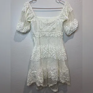 Free People Be Your Baby Lace Mini Dress‎ in Ivory Size XS thumbnail 6