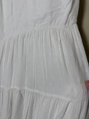 Paige White Swiss Dot Tiered Ruffle Maxi Dress Size XS thumbnail 10