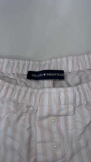 Brandy Melville Pink and white striped boxer shorts !! thumbnail 3