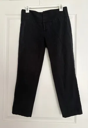 INC International Black Cropped Work Pants thumbnail 1