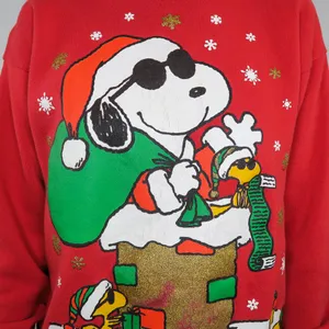 Vintage 70s Peanuts Snoopy Joe Claus Christmas Sweatshirt thumbnail 3
