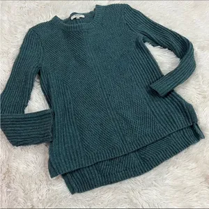 Madewell teal cable knit sweater‎ xs thumbnail 1