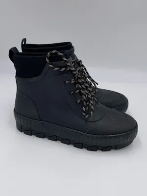 Sperry Torrent Lace Up Rain Boots Size 6.5 Black Waterproof Rubber Gorpcore thumbnail 2
