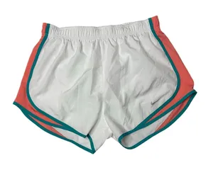 Nike Tempo Dri Fit White Coral Teal Running Shorts Women's Medium thumbnail 1