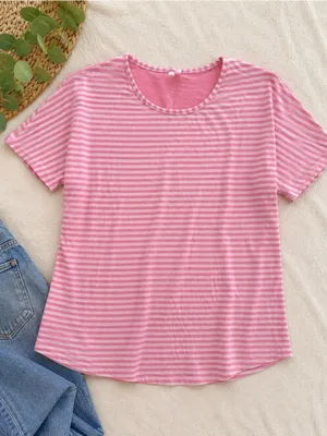 Lululemon Devotion Short Sleeve Tee
Classic Stripe White Pink Shell / Pink Shell thumbnail 1