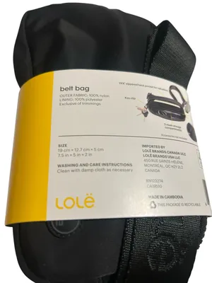 Lole New black unisex blet bag travel storage utility hiking outdoor minimalist thumbnail 3