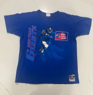Vintage 1990s New York Giants ABC Monday Night Football Nutmeg Mills USA T Shirt L NFL thumbnail 1