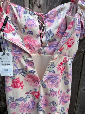 NWT Zara Milk Maid Floral Puff Sleeve Dress Size Small thumbnail 10