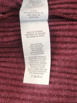 Aerie Burgundy Ribbed Knit Fitted Henley Top Size Small thumbnail 7