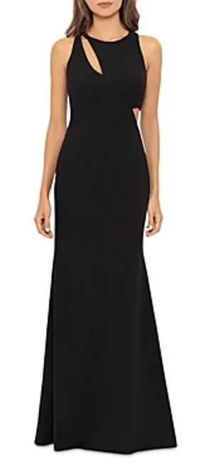AQUA Scuba Crepe Cut Out Evening Gown Womens 16 Black New Formal‎ Maxi Dress thumbnail 1